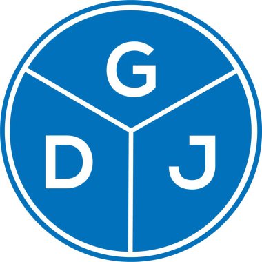 Beyaz arka planda GDJ harf logosu tasarımı. GDJ yaratıcı harfler logosu konsepti. GDJ harf tasarımı.