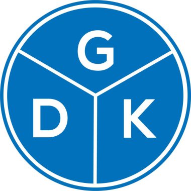Beyaz arka planda GDK harf logosu tasarımı. GDK yaratıcı harflerin baş harfleri logo kavramı. GDK harf tasarımı.