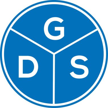 Beyaz arka planda GDS harfi logo tasarımı. GDS yaratıcı harfler logosu konsepti. GDS harf tasarımı.