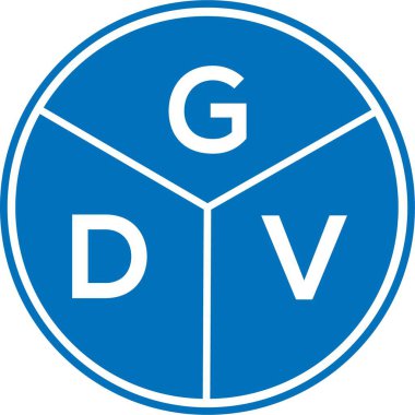 Beyaz arka planda GDV harf logosu tasarımı. GDV yaratıcı harflerin baş harfleri logo kavramı. GDV harf tasarımı.