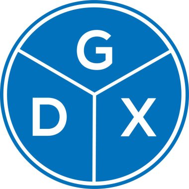Beyaz arka planda GDX harfli logo tasarımı. GDX yaratıcı harflerin baş harfleri logo kavramı. GDX harf tasarımı.