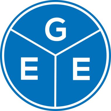 Beyaz arka planda GEE harf logosu tasarımı. GEE yaratıcı harflerin baş harfleri logo kavramı. GEE harf tasarımı.