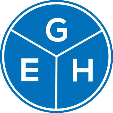 Beyaz arka planda GEH harf logosu tasarımı. GEH yaratıcı harflerin baş harfleri logo kavramı. GEH harf tasarımı.