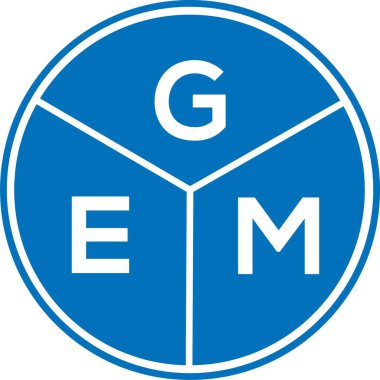 Beyaz arkaplanda GEM harf logosu tasarımı. GEM yaratıcı harflerin baş harfleri logo kavramı. GEM harf tasarımı.