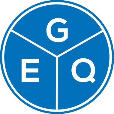 Beyaz arka planda GEQ harfi logo tasarımı. GEQ yaratıcı harflerin baş harfleri logo kavramı. GEQ harf tasarımı.