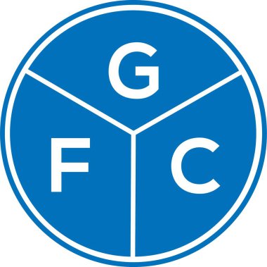 Beyaz arka planda GFC harf logosu tasarımı. GFC yaratıcı harflerin baş harfleri logo kavramı. GFC harf tasarımı.