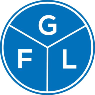 Beyaz arka planda GFL harf logosu tasarımı. GFL yaratıcı harflerin baş harfleri logo kavramı. GFL harf tasarımı.