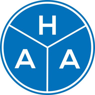 Beyaz arka planda HAA harf logosu tasarımı. Yaratıcı harflerin baş harfleri logo konsepti. HAA harf tasarımı.