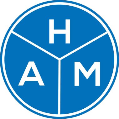 Beyaz arka planda Ham harfli logo tasarımı. Ham yaratıcı harf logosu konsepti. Ham harf tasarımı.