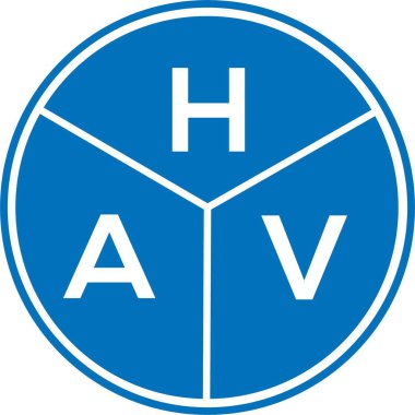 Beyaz arka planda HAV harfi logo tasarımı. HAV yaratıcı harf logosu konsepti. HAV harf tasarımı.