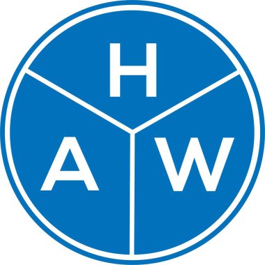 Beyaz arka planda HAW harfi logo tasarımı. HAW yaratıcı harflerin baş harfleri logo kavramı. HAW harf tasarımı.