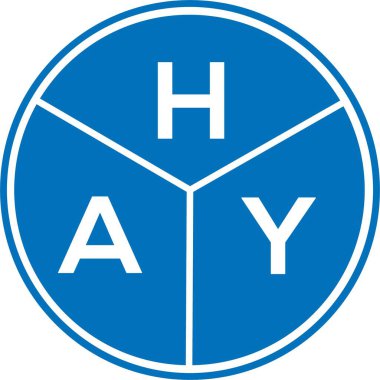 Beyaz arka planda HAY harfi logo tasarımı. HAY yaratıcı harf logosu konsepti. HAY harf tasarımı.