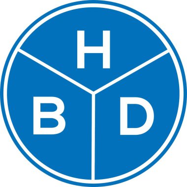 Beyaz arka planda HBD harf logosu tasarımı. HBD yaratıcı harflerin baş harfleri logo kavramı. HBD harf tasarımı.