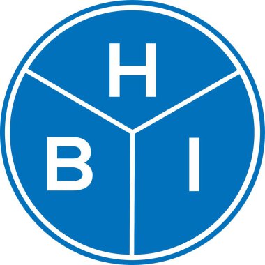 Beyaz arka planda HBI harf logosu tasarımı. HBI yaratıcı harflerin baş harfleri logo kavramı. HBI harf tasarımı.