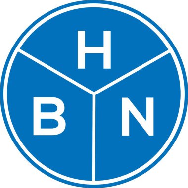 Beyaz arka planda HBN harf logosu tasarımı. HBN yaratıcı harflerin baş harfleri logo kavramı. HBN harf tasarımı.