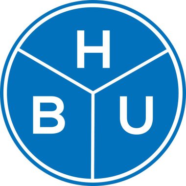 Beyaz arka planda HBU harf logosu tasarımı. HBU yaratıcı harflerin baş harfleri logo kavramı. HBU harf tasarımı.