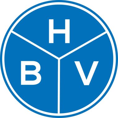 Beyaz arkaplanda HBV harf logosu tasarımı. HBV yaratıcı harflerin baş harfleri logo kavramı. HBV harf tasarımı.