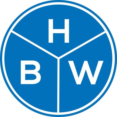 Beyaz arka planda HBW harf logosu tasarımı. HBW yaratıcı harflerin baş harfleri logo kavramı. HBW harf tasarımı.