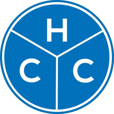 Beyaz arka planda HCC harf logosu tasarımı. HCC yaratıcı harflerin baş harfleri logo kavramı. HCC harf tasarımı.