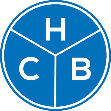 Beyaz arka planda HCB harf logosu tasarımı. HCB yaratıcı harflerin baş harfleri logo kavramı. HCB harf tasarımı.