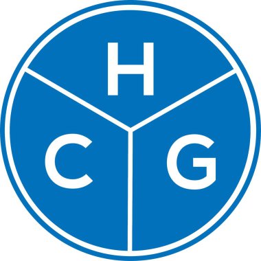 Beyaz arka planda HCG harf logosu tasarımı. HCG yaratıcı harflerin baş harfleri logo kavramı. HCG harf tasarımı.