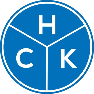 Beyaz arkaplanda HCK harf logosu tasarımı. HCK yaratıcı harflerin baş harfleri logo kavramı. HCK harf tasarımı.
