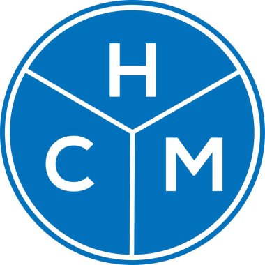 Beyaz arkaplanda HCM harf logosu tasarımı. HCM yaratıcı harflerin baş harfleri logo kavramı. HCM harf tasarımı.