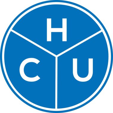 Beyaz arka planda HCU harf logosu tasarımı. HCU yaratıcı harflerin baş harfleri logo kavramı. HCU harf tasarımı.