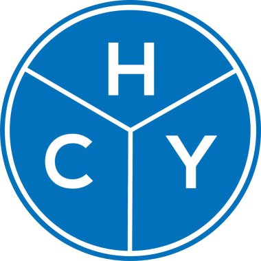Beyaz arka planda HCY harf logosu tasarımı. HCY yaratıcı harflerin baş harfleri logo kavramı. HCY harf tasarımı.