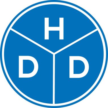Beyaz arkaplanda HDD harf logosu tasarımı. HDD yaratıcı harflerin baş harfleri logo kavramı. HDD harf tasarımı.