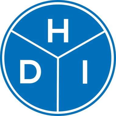 Beyaz arka planda HDI harf logosu tasarımı. HDI yaratıcı harflerin baş harfleri logo kavramı. HDI harf tasarımı.