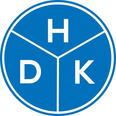 Beyaz arka planda HDK harf logosu tasarımı. HDK yaratıcı harflerin baş harfleri logo kavramı. HDK harf tasarımı.