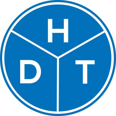 Beyaz arkaplanda HDT harf logosu tasarımı. HDT yaratıcı harflerin baş harfleri logo kavramı. HDT harf tasarımı.