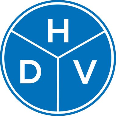Beyaz arka planda HDV harf logosu tasarımı. HDV yaratıcı harflerin baş harfleri logo kavramı. HDV harf tasarımı.