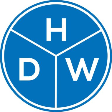 Beyaz arkaplanda HDW harf logosu tasarımı. HDW yaratıcı harflerin baş harfleri logo kavramı. HDW harf tasarımı.