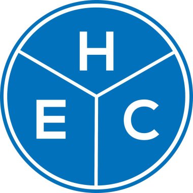 Beyaz arka planda HEC harf logosu tasarımı. HEC yaratıcı harf logosu konsepti. HEC harf tasarımı.