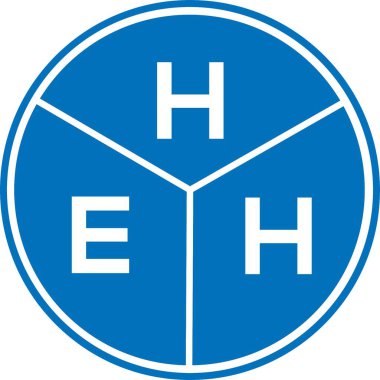 Beyaz arka planda HEH harf logosu tasarımı. HEH yaratıcı harflerin baş harfleri logo kavramı. HEH harf tasarımı.