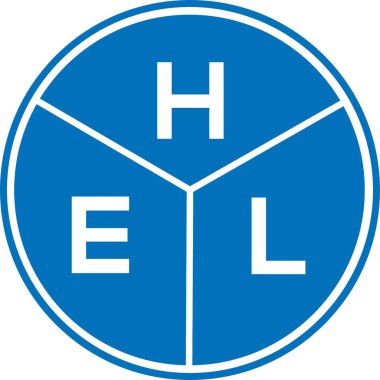 Beyaz arkaplanda HEL harf logosu tasarımı. HEL yaratıcı harflerin baş harfleri logo kavramı. HEL harf tasarımı.