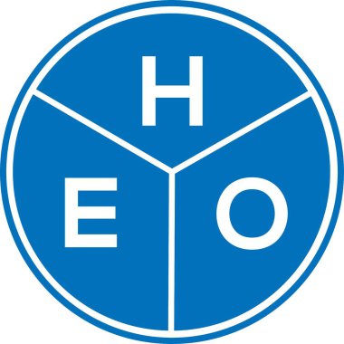 Beyaz arka planda HEO harf logosu tasarımı. HEO yaratıcı harflerin baş harfleri logo kavramı. HEO harf tasarımı.