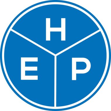 Beyaz arkaplanda HEP harf logosu tasarımı. HEP yaratıcı harf logosu konsepti. HEP harf tasarımı.