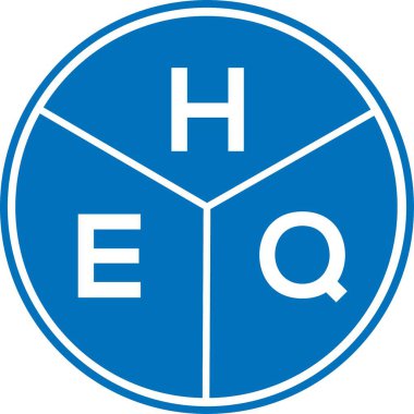 Beyaz arka planda HEQ harf logosu tasarımı. HEQ yaratıcı harflerin baş harfleri logo kavramı. HEQ harf tasarımı.