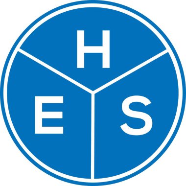 Beyaz arka planda HES harf logosu tasarımı. Yaratıcı harflerin baş harfleri logo kavramı. HES harf tasarımı.