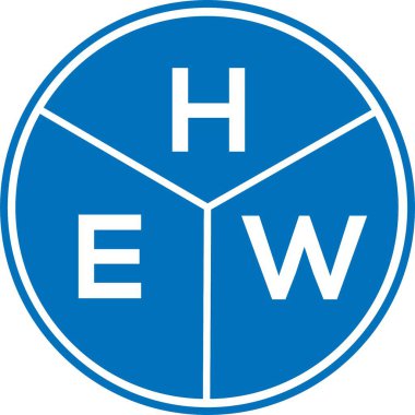 Beyaz arka planda HEW harf logosu tasarımı. HEW yaratıcı harflerin baş harfleri logo kavramı. HEW harf tasarımı.