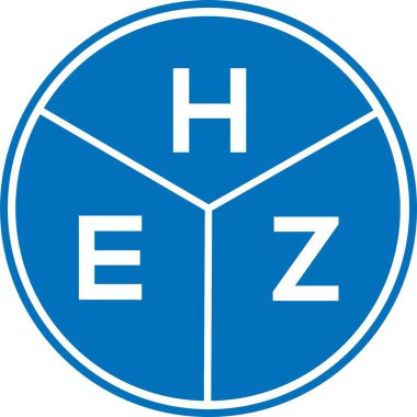 Beyaz arkaplanda HEZ harf logosu tasarımı. HEZ yaratıcı harfler logosu konsepti. HEZ harf tasarımı.