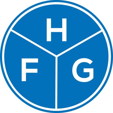 Beyaz arka planda HFG harf logosu tasarımı. HFG yaratıcı harflerin baş harfleri logo kavramı. HFG harf tasarımı.