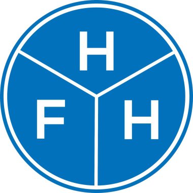 Beyaz arka planda HFH harf logosu tasarımı. HFH yaratıcı harflerin baş harfleri logo kavramı. HFH harf tasarımı.