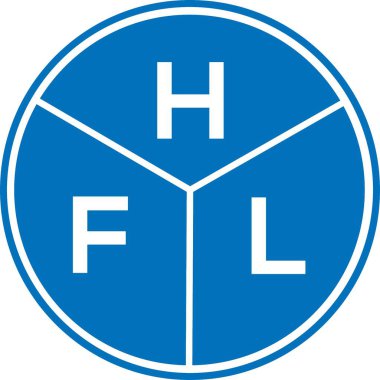Beyaz arka planda HFL harf logosu tasarımı. HFL yaratıcı harflerin baş harfleri logo kavramı. HFL harf tasarımı.