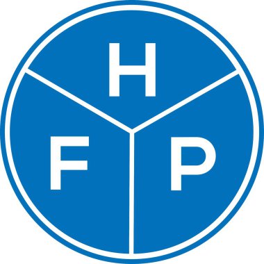 Beyaz arka planda HFP harf logosu tasarımı. HFP yaratıcı harflerin baş harfleri logo kavramı. HFP harf tasarımı.