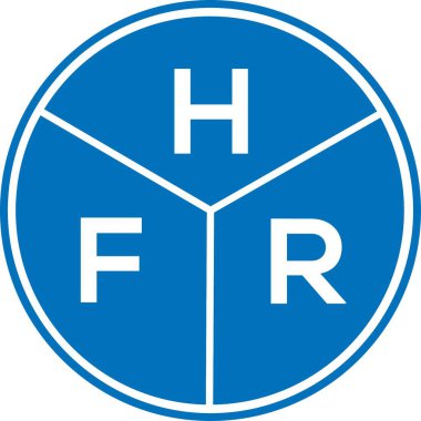 Beyaz arka planda HFR harf logosu tasarımı. HFR yaratıcı harflerin baş harfleri logo kavramı. HFR harf tasarımı.