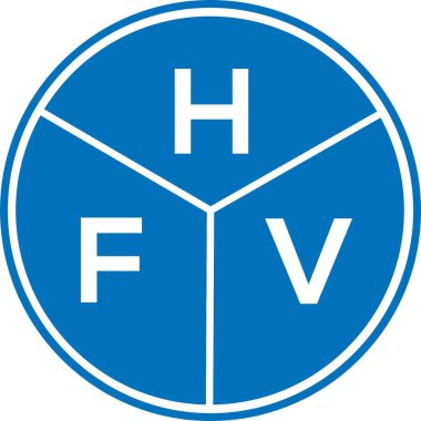 Beyaz arka planda HFV harf logosu tasarımı. HFV yaratıcı harflerin baş harfleri logo kavramı. HFV harf tasarımı.